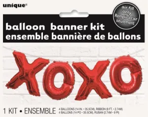 14" "XOXO" Red Foil Letter Balloon Banner Kit