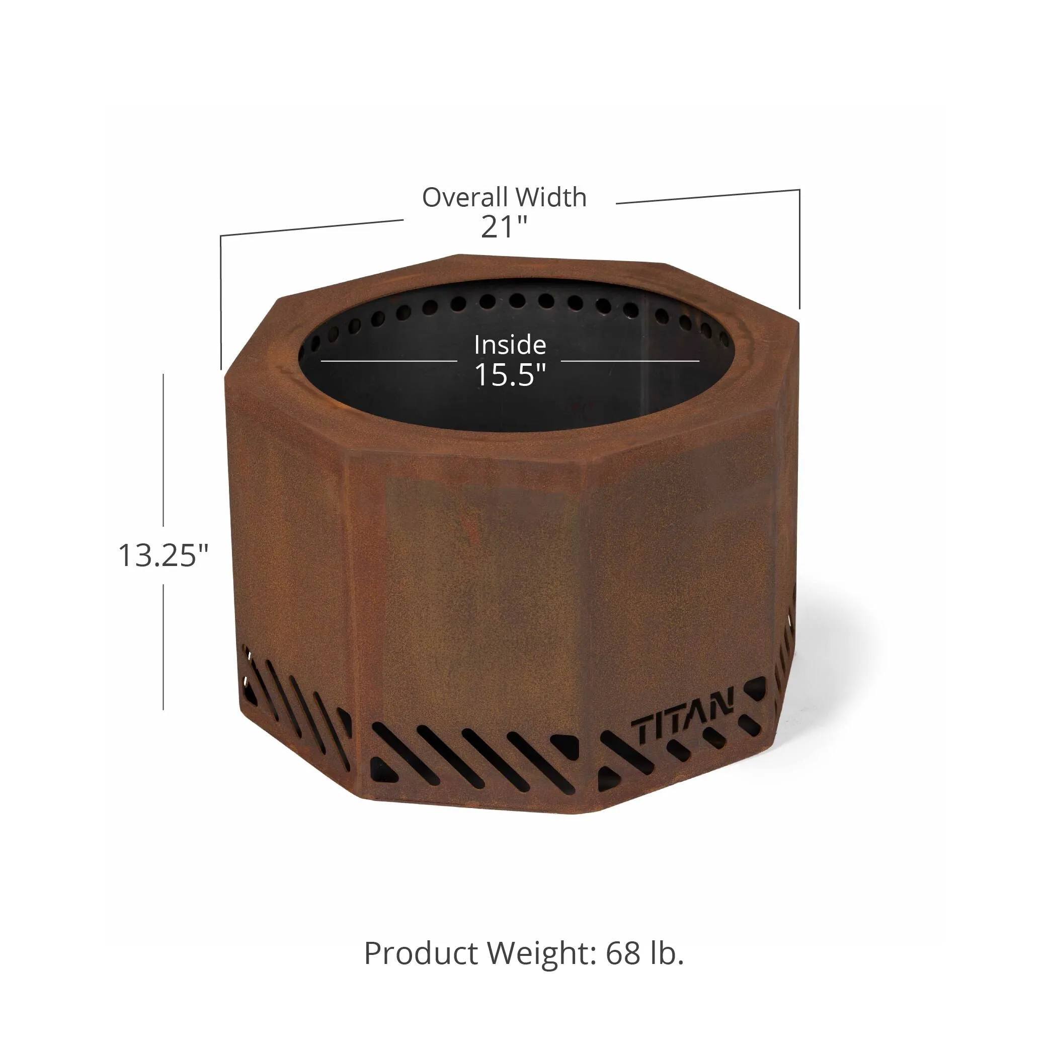 21" Corten Steel Dual Flame Smokeless Fire Pit