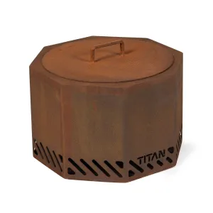 21" Corten Steel Dual Flame Smokeless Fire Pit