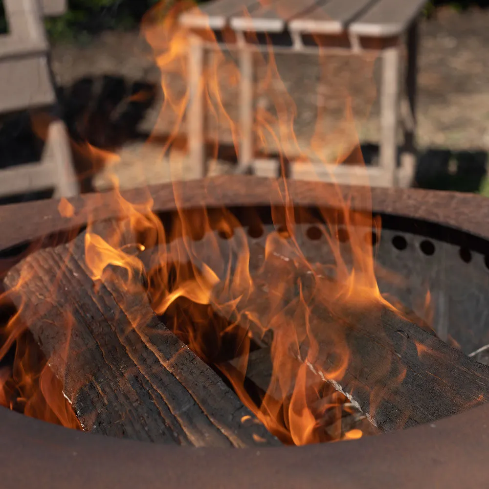 21" Corten Steel Dual Flame Smokeless Fire Pit