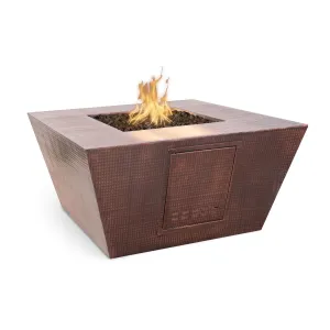 36" Square Redan Fire Pit - Copper - Match Lit - Natural Gas