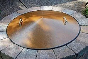 37&quot; Round Steel Metal Fire Pit Campfire Ring Cover Snuffer Lid