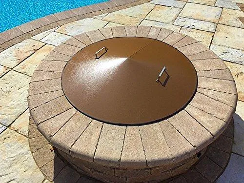 37&quot; Round Steel Metal Fire Pit Campfire Ring Cover Snuffer Lid