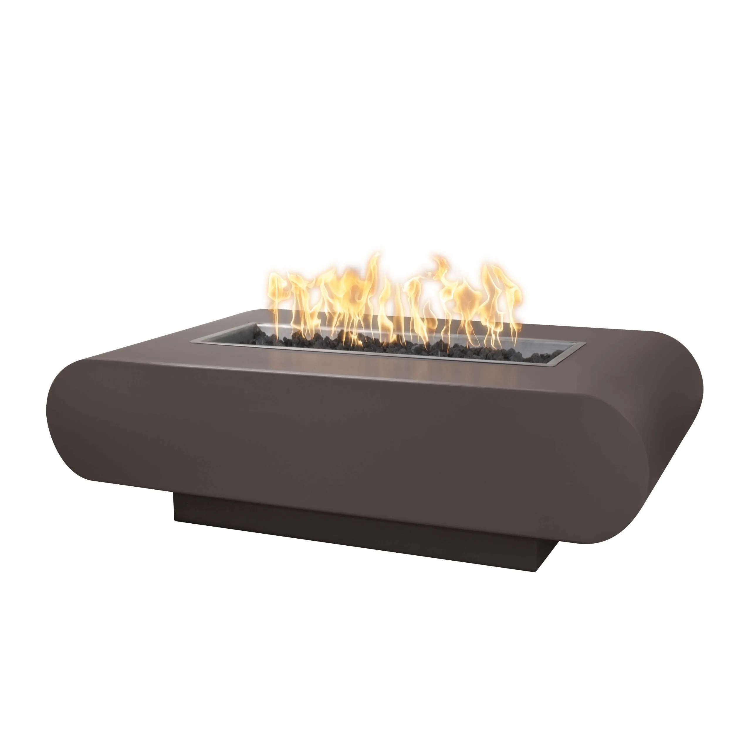 48" Rectangular La Jolla Fire Pit - Powder Coated Metal - Black - Match Lit - Natural Gas