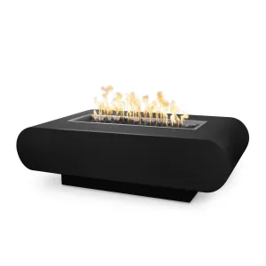 48" Rectangular La Jolla Fire Pit - Powder Coated Metal - Black - Match Lit - Natural Gas