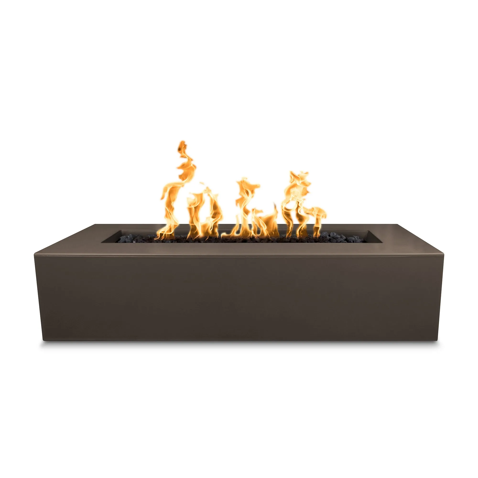 48" Rectangular Regal Fire Pit - GFRC Concrete - Ash - Match Lit - Natural Gas