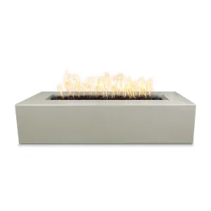 48" Rectangular Regal Fire Pit - GFRC Concrete - Ash - Match Lit - Natural Gas