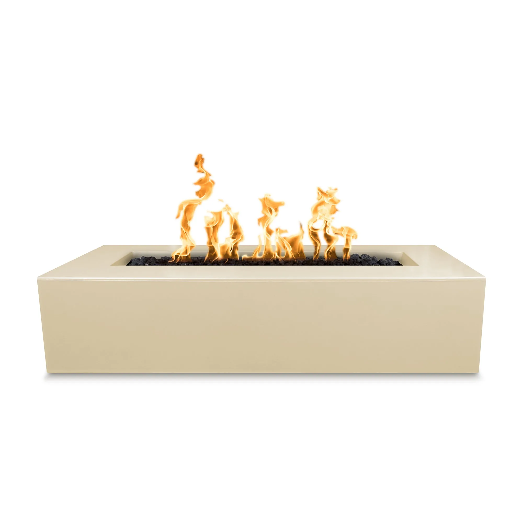 48" Rectangular Regal Fire Pit - GFRC Concrete - Ash - Match Lit - Natural Gas