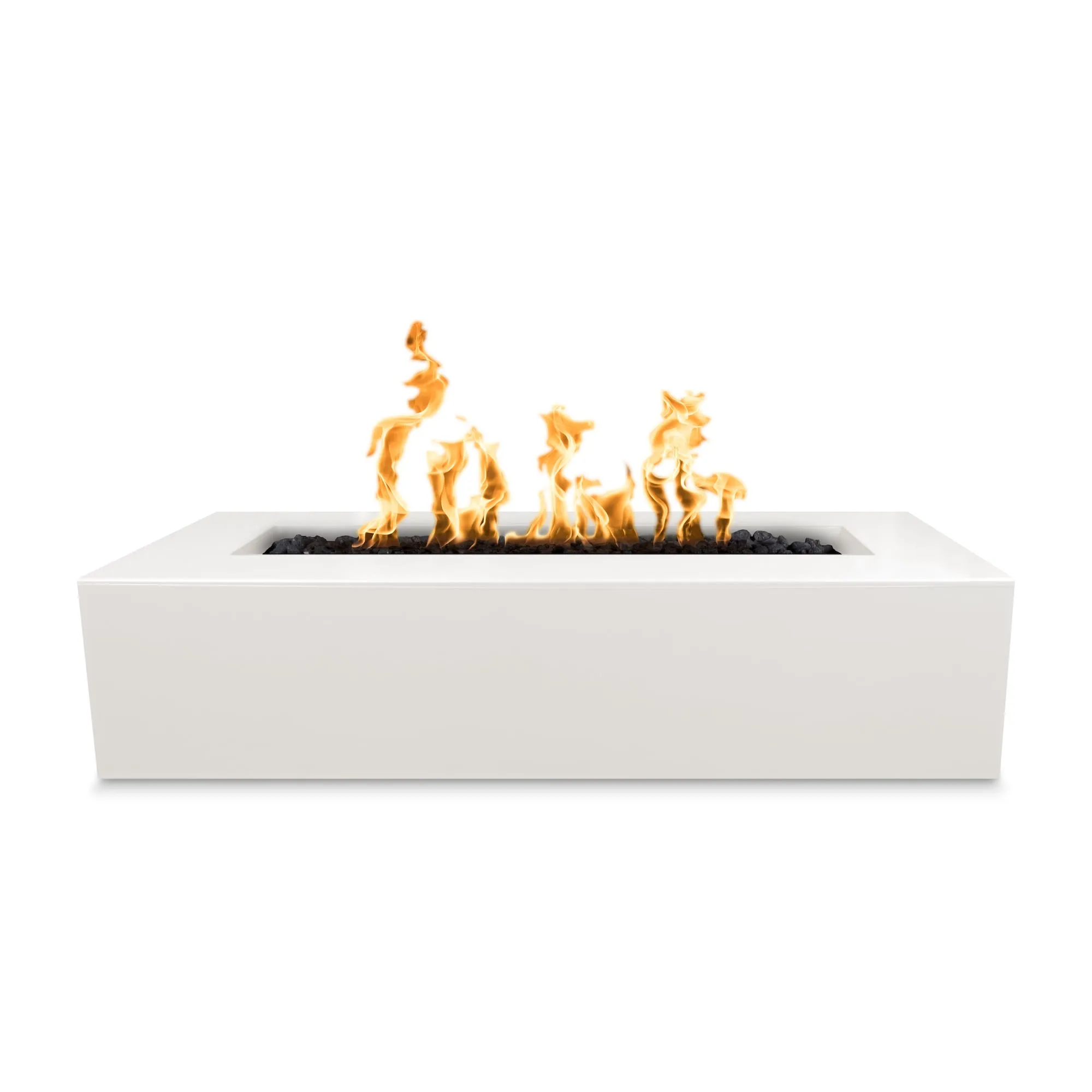 48" Rectangular Regal Fire Pit - GFRC Concrete - Ash - Match Lit - Natural Gas