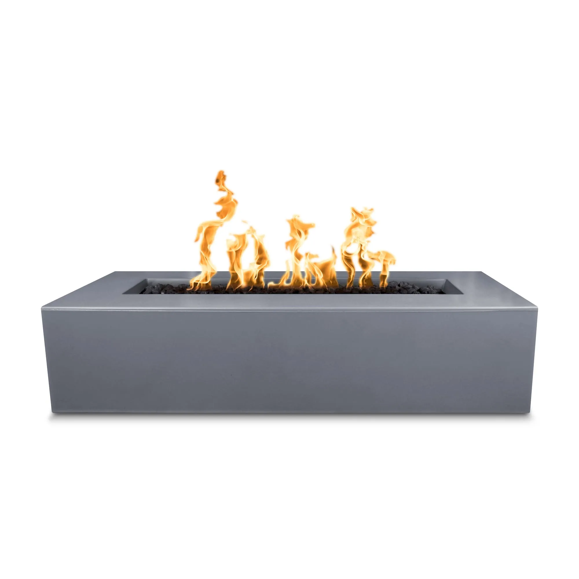 48" Rectangular Regal Fire Pit - GFRC Concrete - Ash - Match Lit - Natural Gas