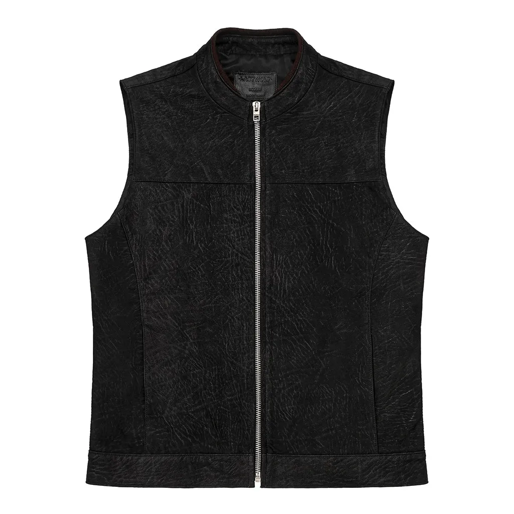 APALACHE LEATHER VEST - MIDNIGHT BLACK