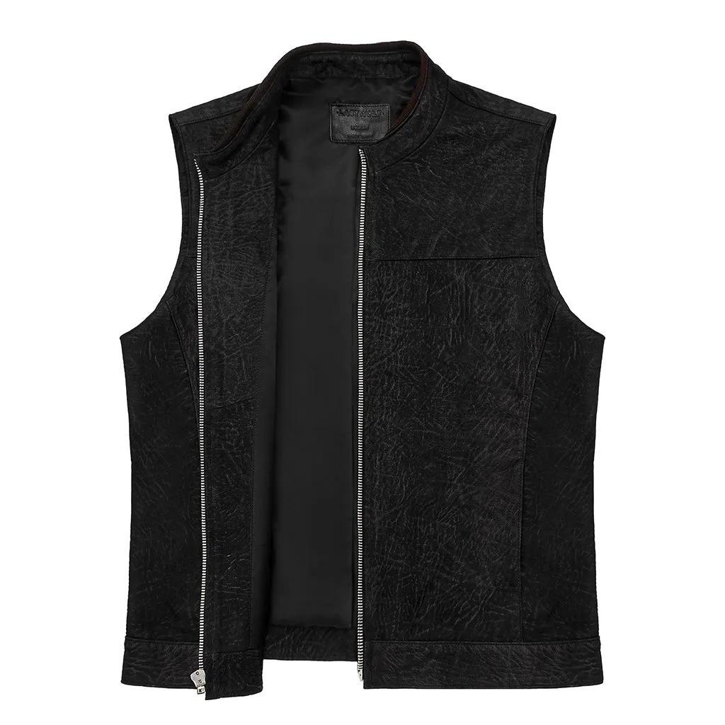 APALACHE LEATHER VEST - MIDNIGHT BLACK