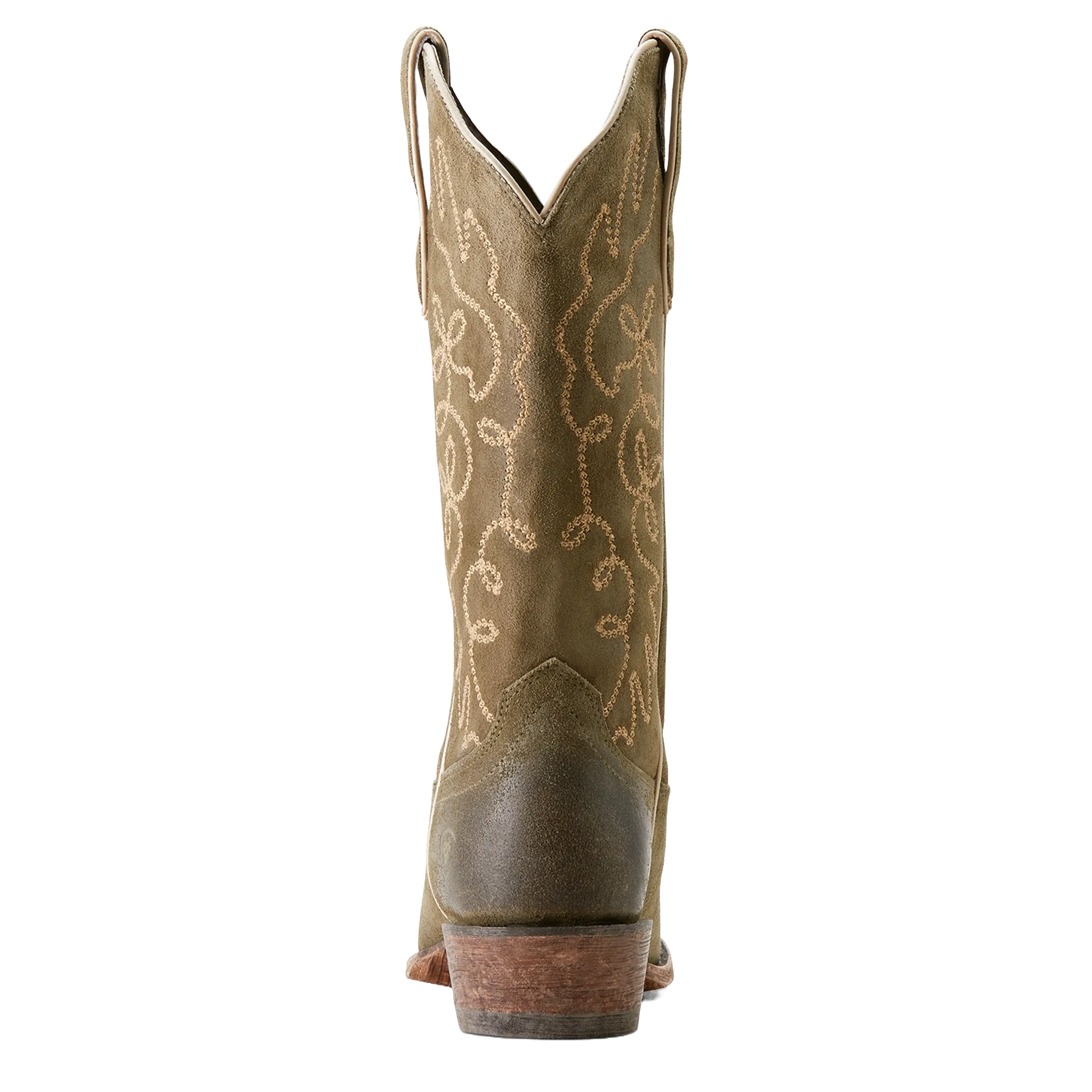 Ariat Ladies Jukebox Soft Olive Green Suede Western Boot 10053792