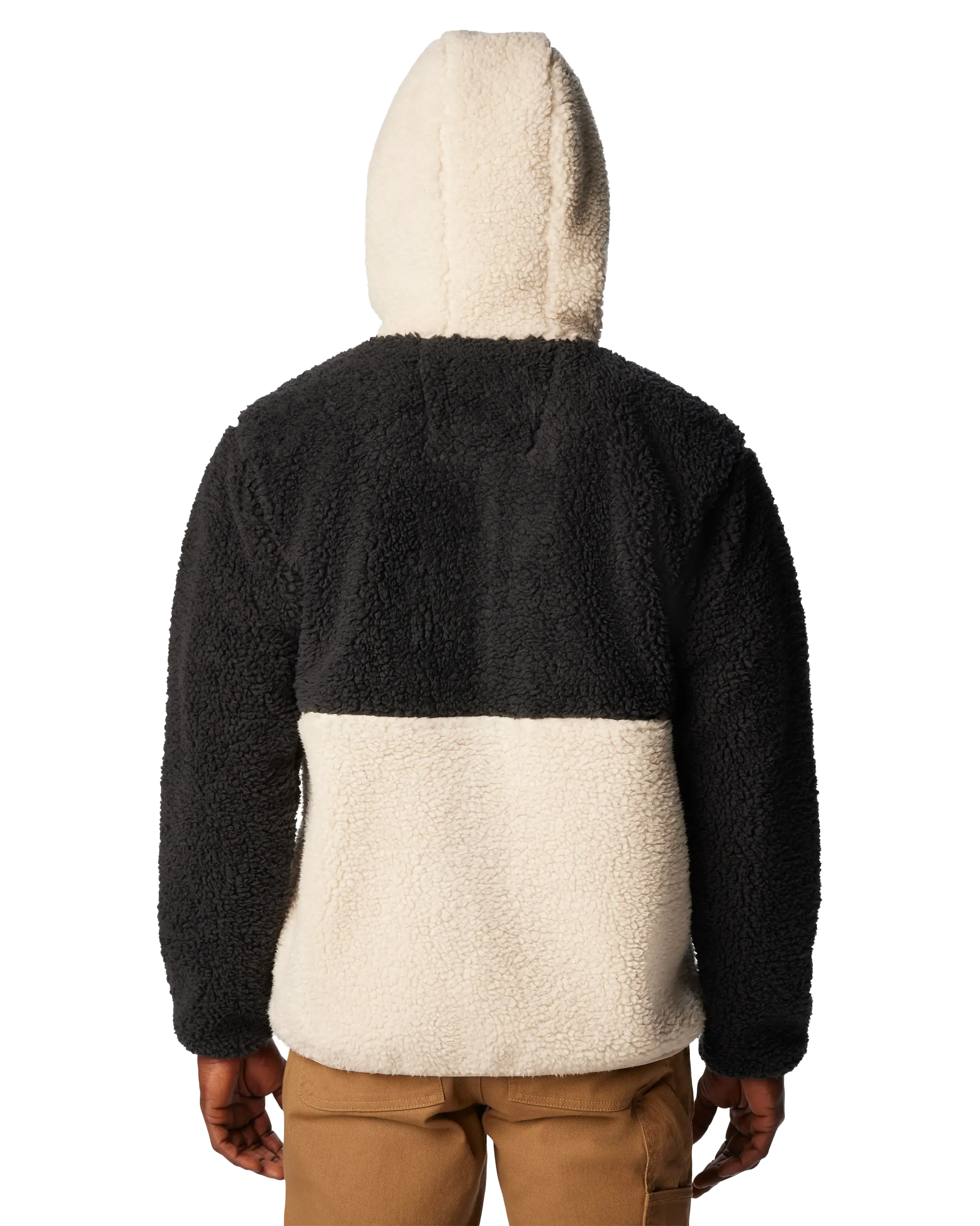 Backbowl Sherpa Hooded Jacket in Black, Dark Stone & Stone Blue