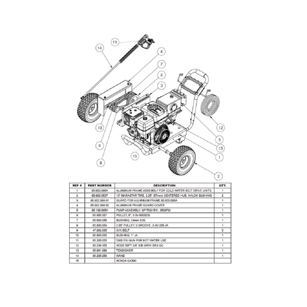 BE B4013HABG Belt Drive Pressure Washers Replacement Parts