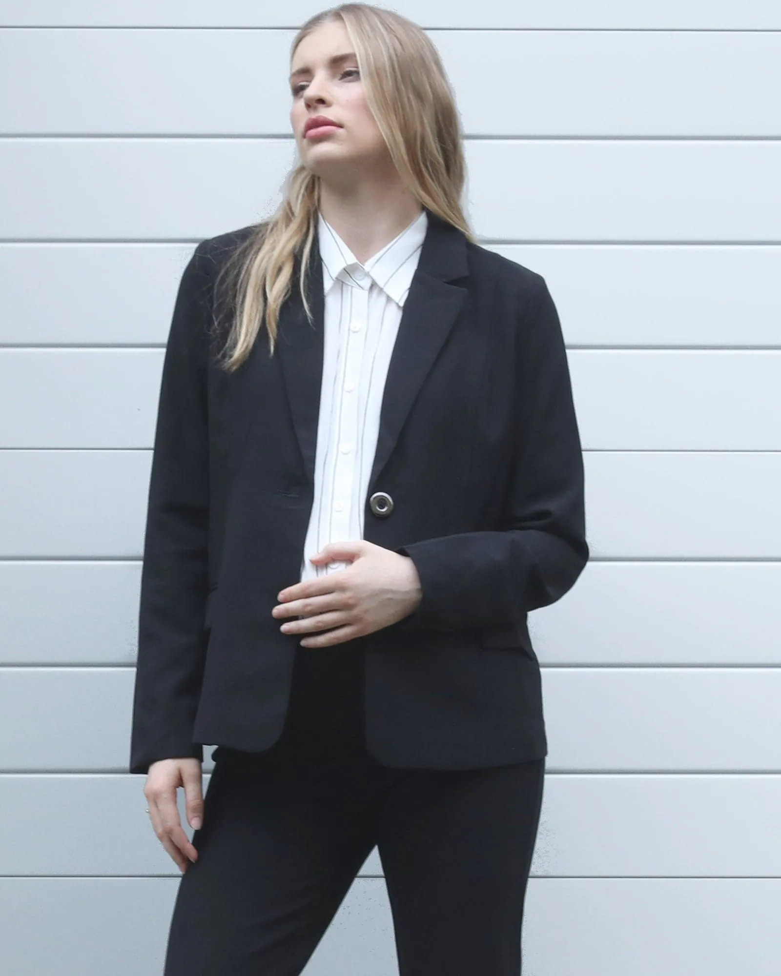 Black Maternity Work Corporate Jacket