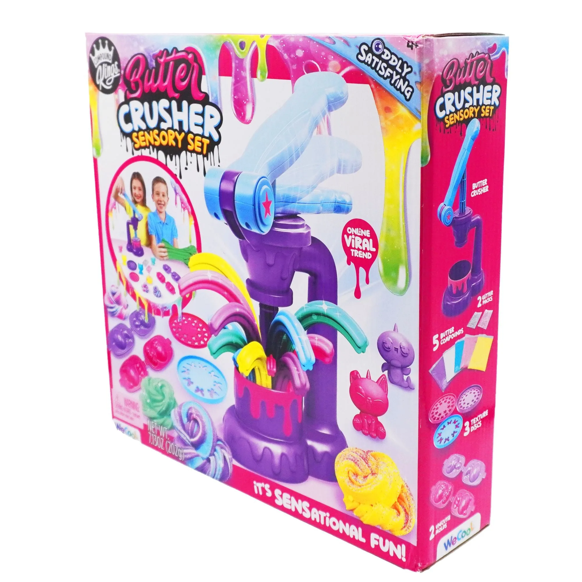 COMPOUND KINGS Butter Slime Crusher Playset | Oddly Satisfying Butter Slime | Stress Relieving Virtual Trend Playset | Ages 4 