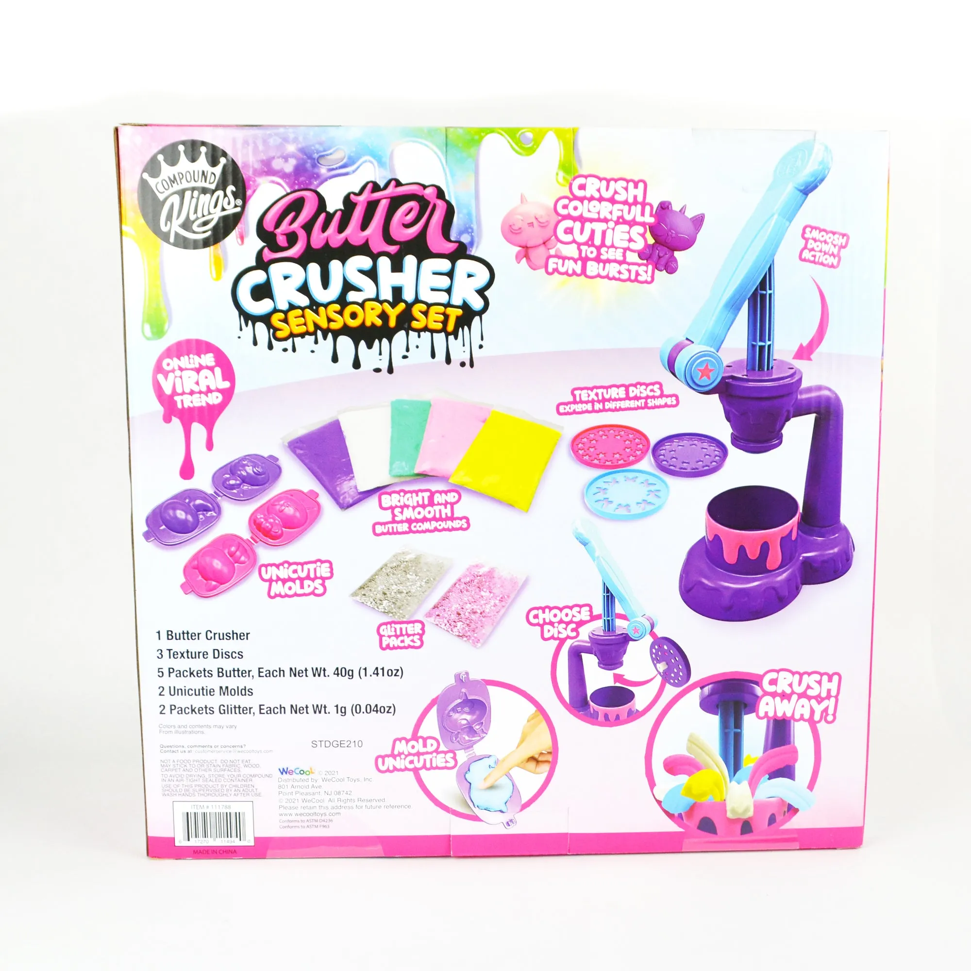 COMPOUND KINGS Butter Slime Crusher Playset | Oddly Satisfying Butter Slime | Stress Relieving Virtual Trend Playset | Ages 4 