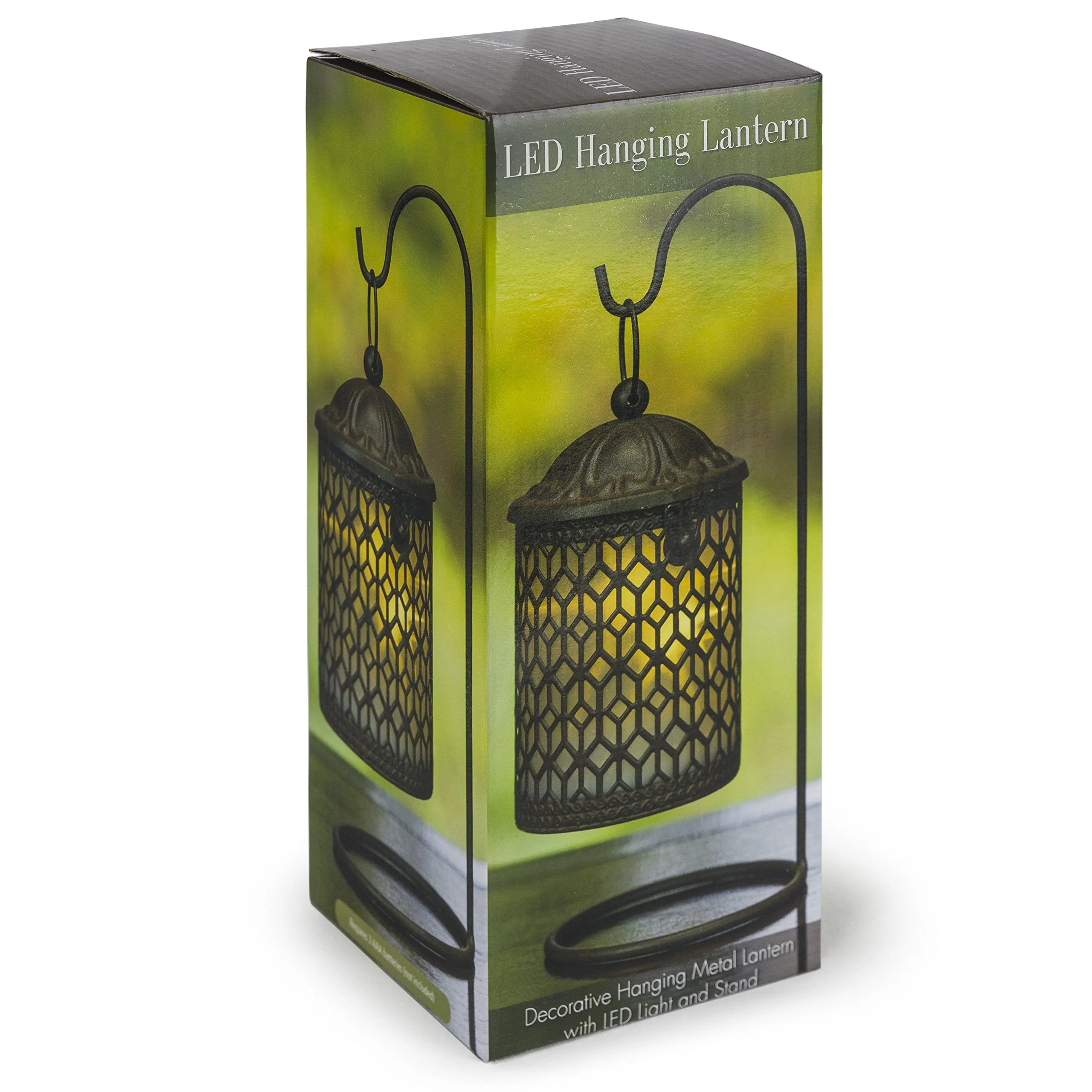 Dawhud Direct Decorative Hanging Metal Lantern with LED Light