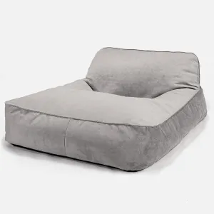 Double Day Bed Bean Bag - Velvet Silver