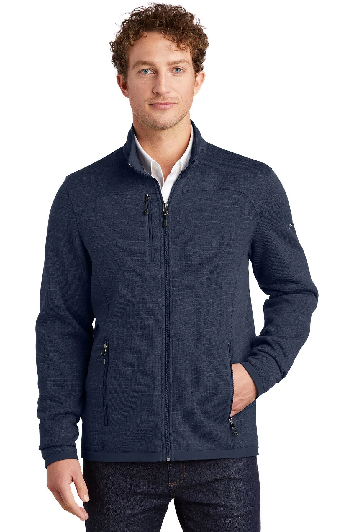 Eddie Bauer Custom Fleece Jackets, River Blue Navy Heather