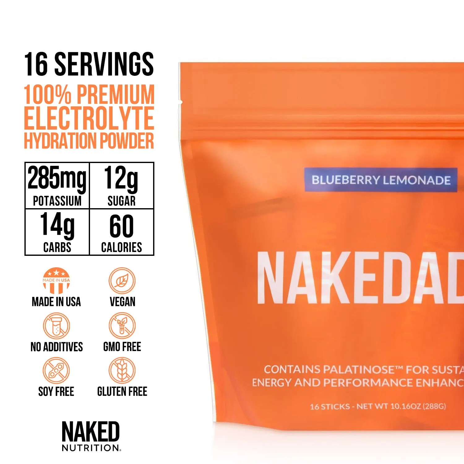 Electrolytes Powder Packets - Blueberry Lemonade | Nakedade