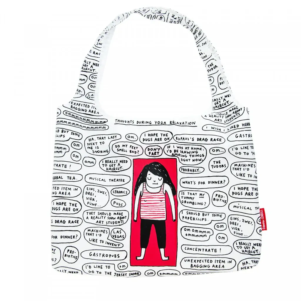 Gemma Correll-Themed Yoga Relaxation Shopping Bag: Thoughtful Designs