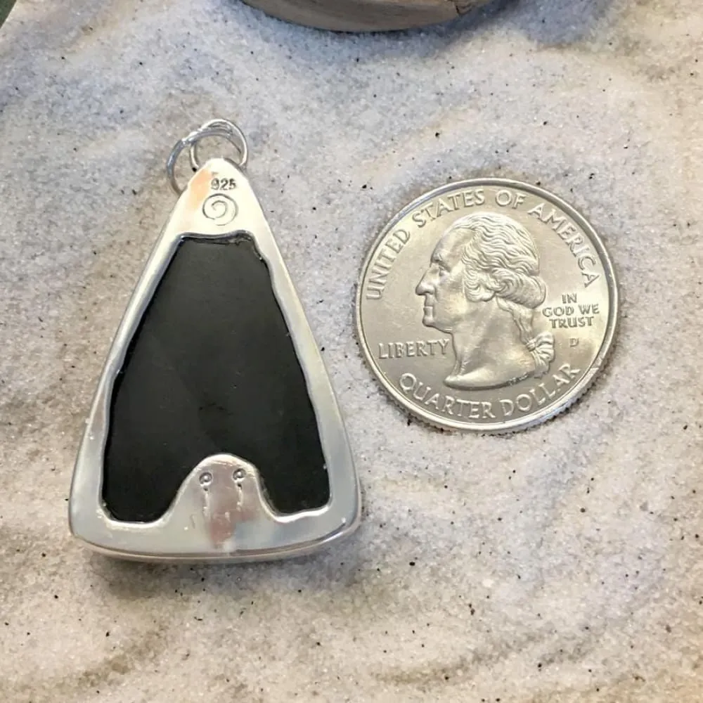 Glass Buttes Fire Pit Obsidian Sterling Silver Pendant