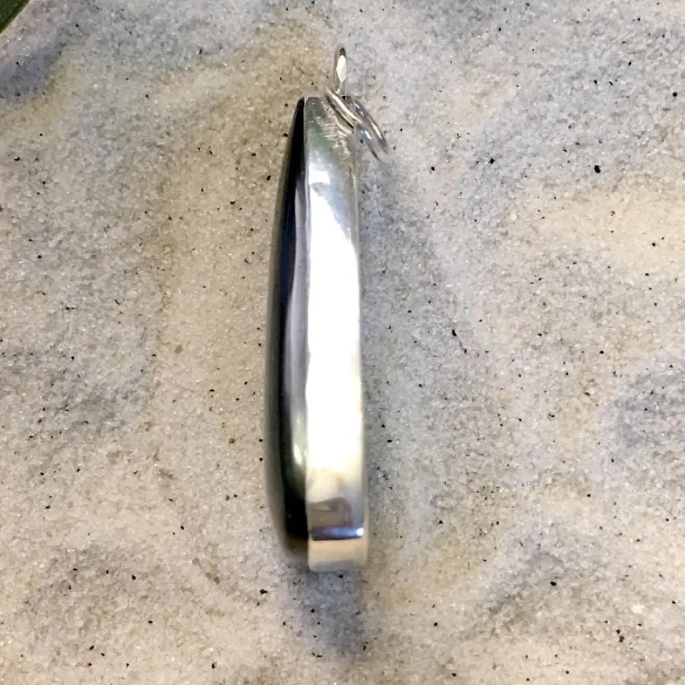 Glass Buttes Fire Pit Obsidian Sterling Silver Pendant