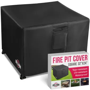 Heavy Duty Fire Pit Cover, Fits 28-32 Inch Gas Fire Pit - 600d Polyester Square