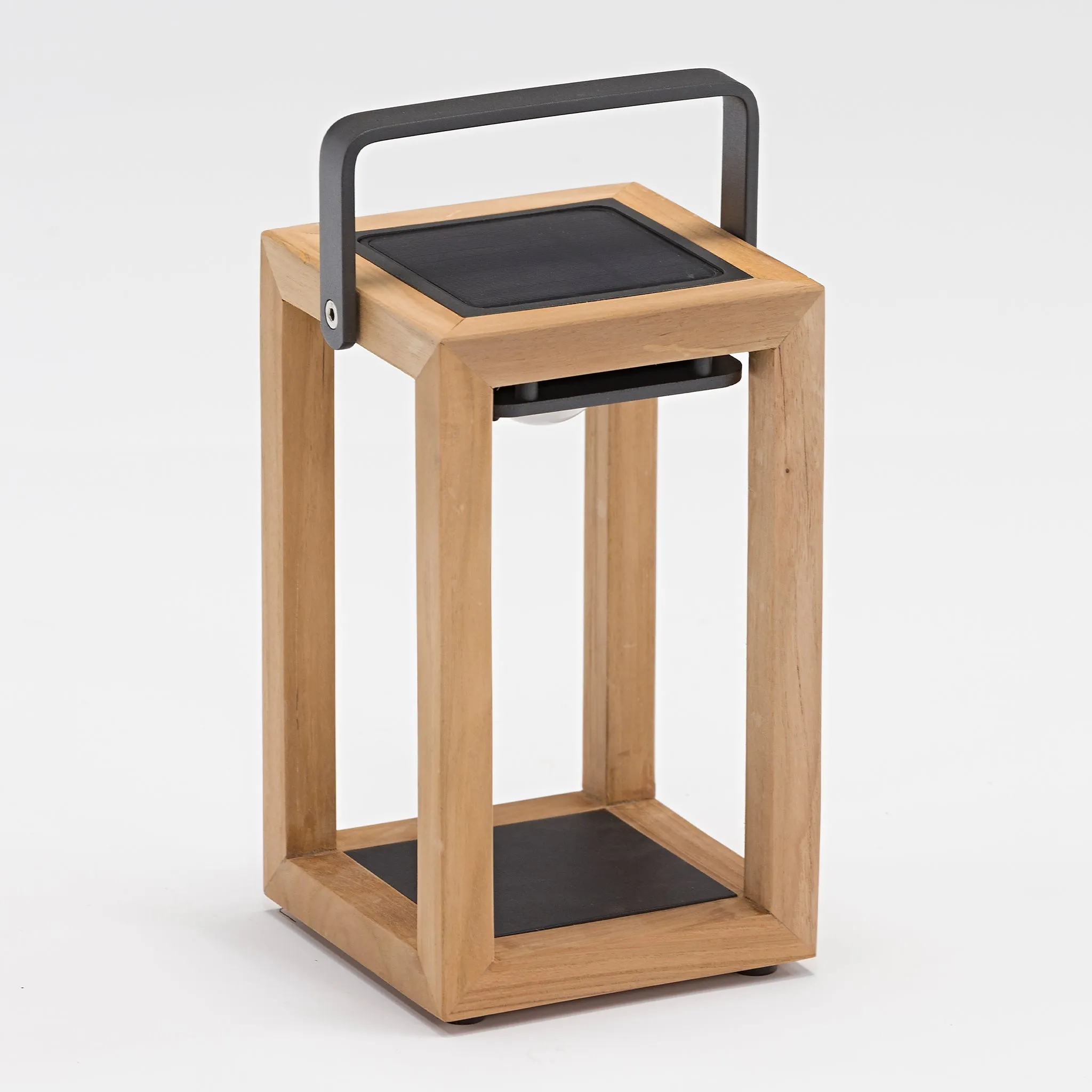 Luxor Table Outdoor and Indoor Solar Lantern In Teak