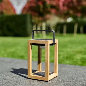 Luxor Table Outdoor and Indoor Solar Lantern In Teak