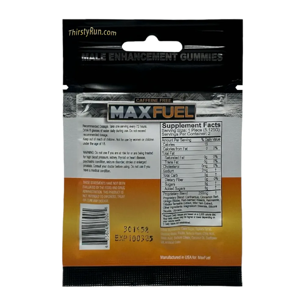 Maxfuel Male Enhancement Gummies - Pineapple (24 Packs. of 2 Gummy Per Pack)