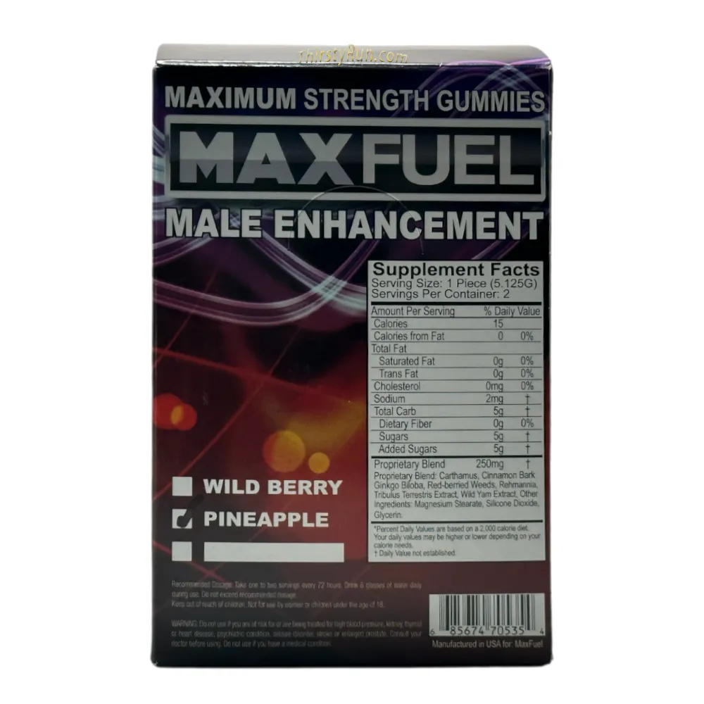 Maxfuel Male Enhancement Gummies - Pineapple (24 Packs. of 2 Gummy Per Pack)