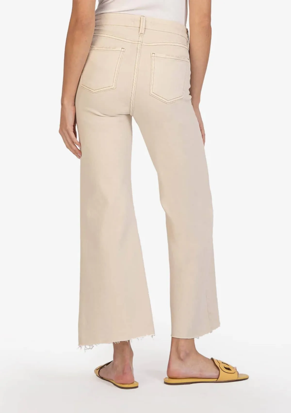 Meg High Rise Wide Leg Jeans - Ecru