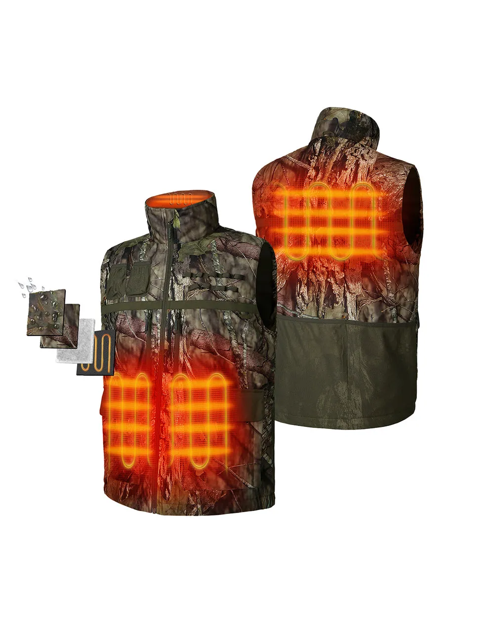 Men's Heated Hunting Vest - Camouflage, Mossy Oak® Country DNA