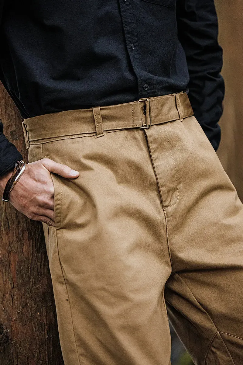 Men's Loose Mid-waist Military Motorcycle Jogger Workwear Pants