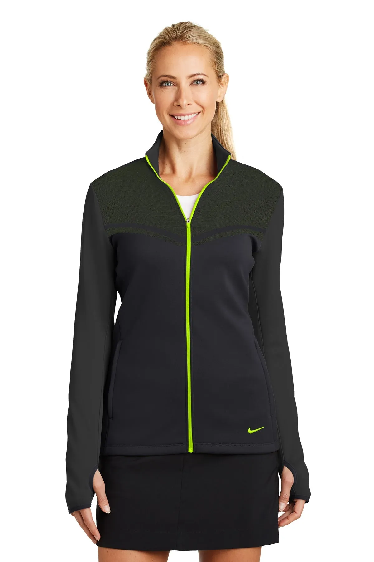 Nike Ladies Therma-FIT Hypervis Custom Jackets, Black/ Volt