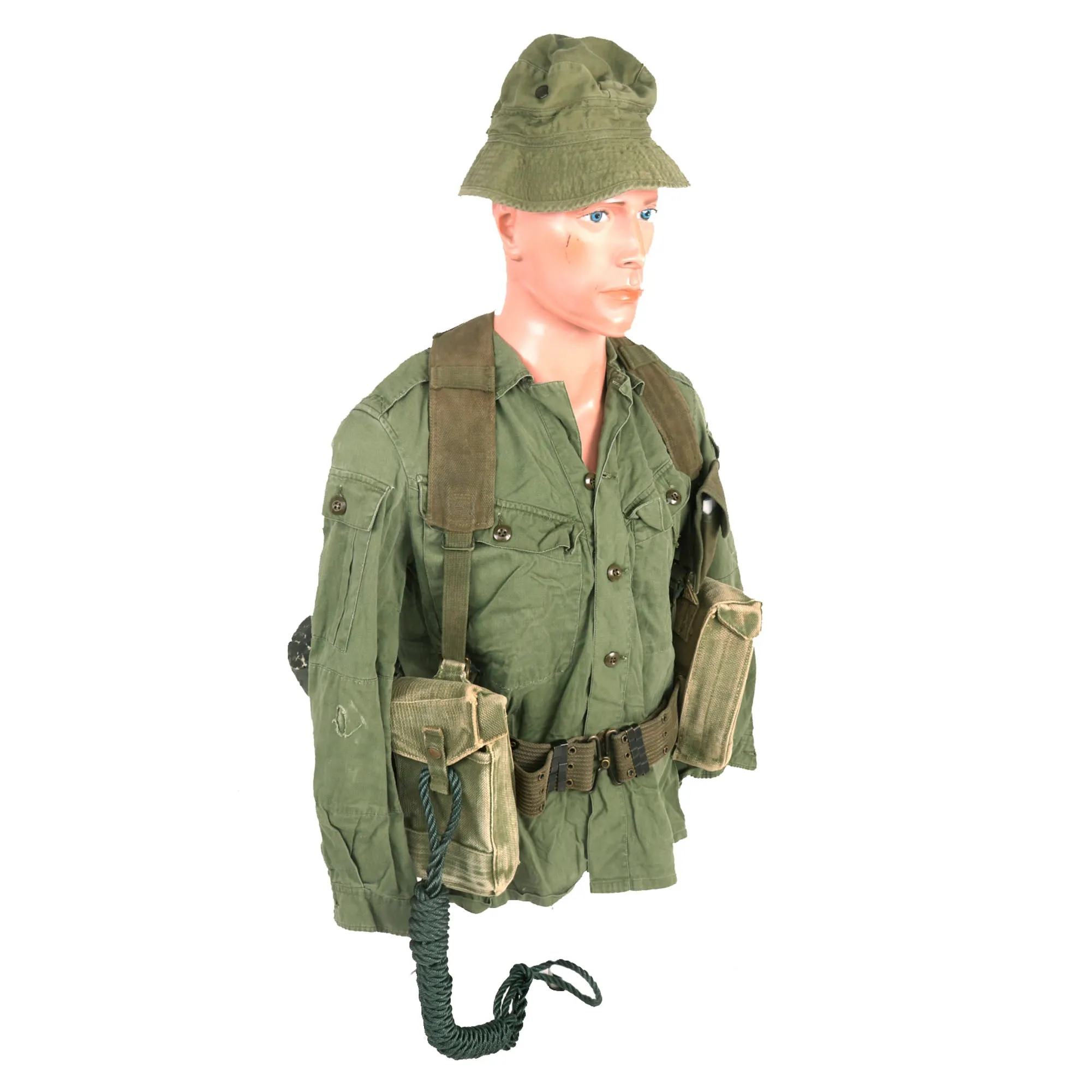 Original Australian Vietnam War Uniform and Load Bearing Equipment LBE Set Featuring “Pixie Greens” Fatigues