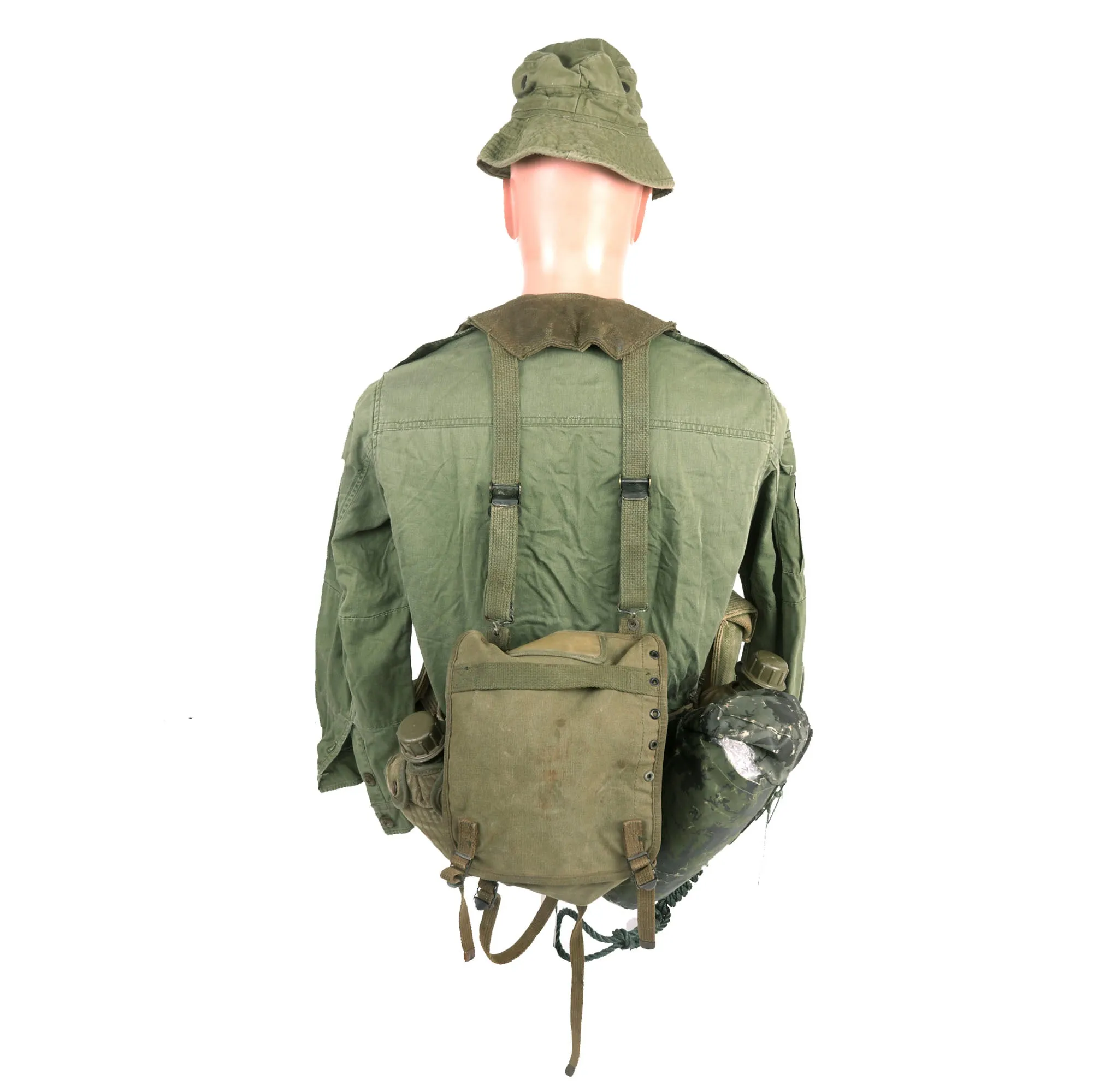 Original Australian Vietnam War Uniform and Load Bearing Equipment LBE Set Featuring “Pixie Greens” Fatigues