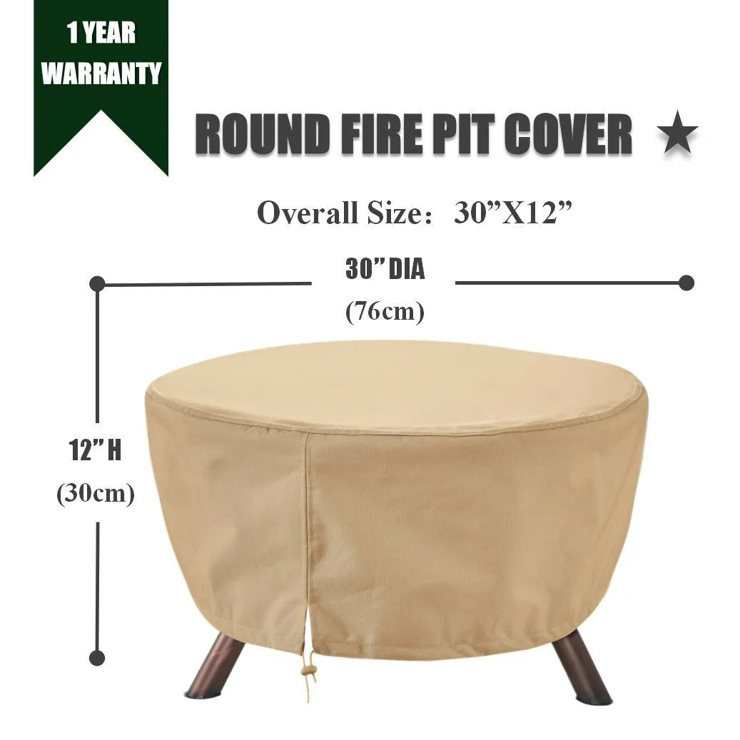 Outdoor Fire Pit Cover Round 30-Inch Diameter/Patio Furniture Covers