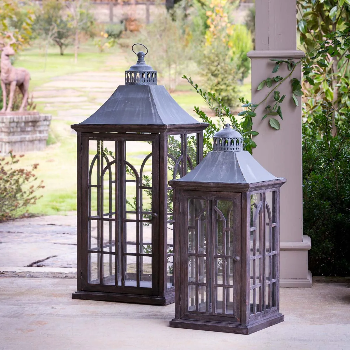 Palladian Window Estate Lanterns, Set of 2