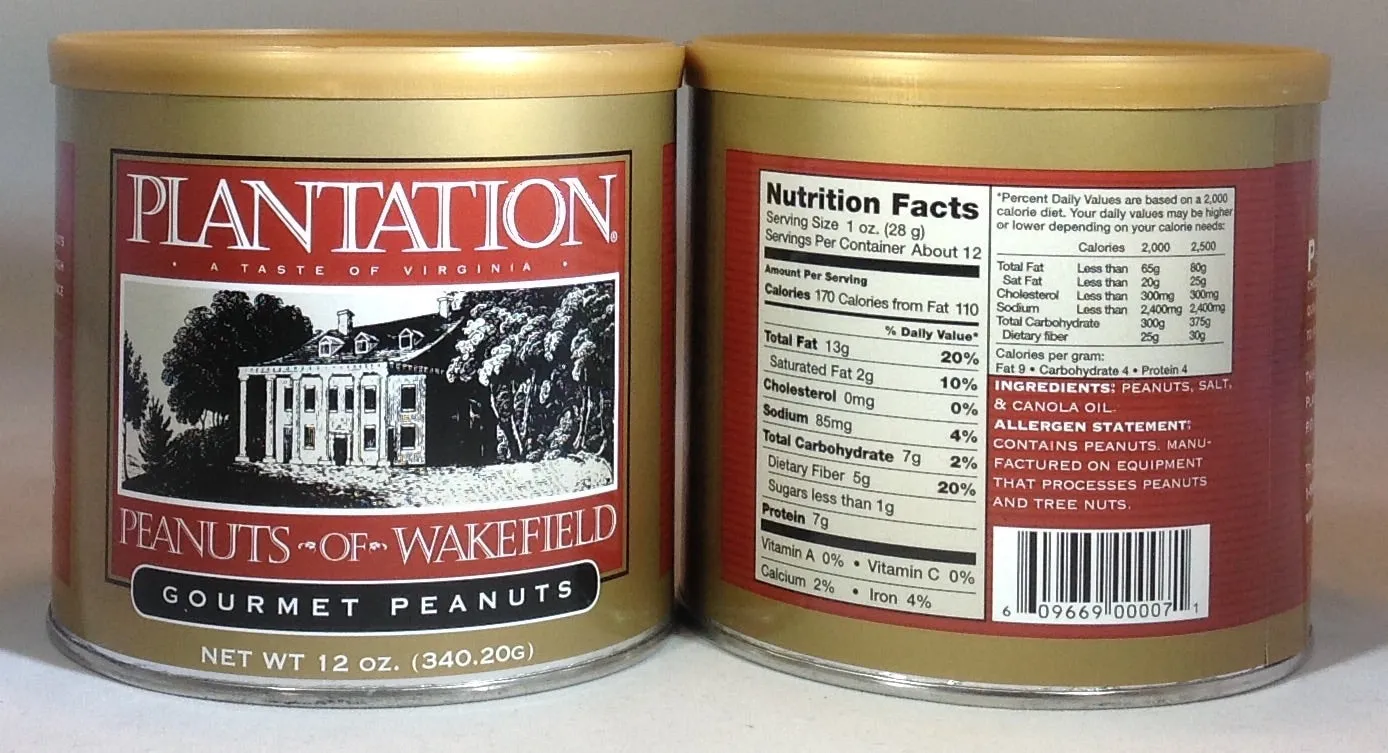 Plantation Peanuts of Wakefield Twin Packs - 2 x 10oz. tins