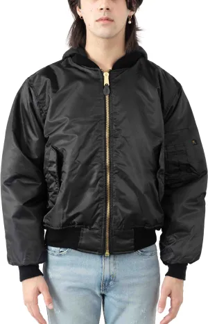 Rothco Reversible Hooded MA-1 Bomber Jacket - Black