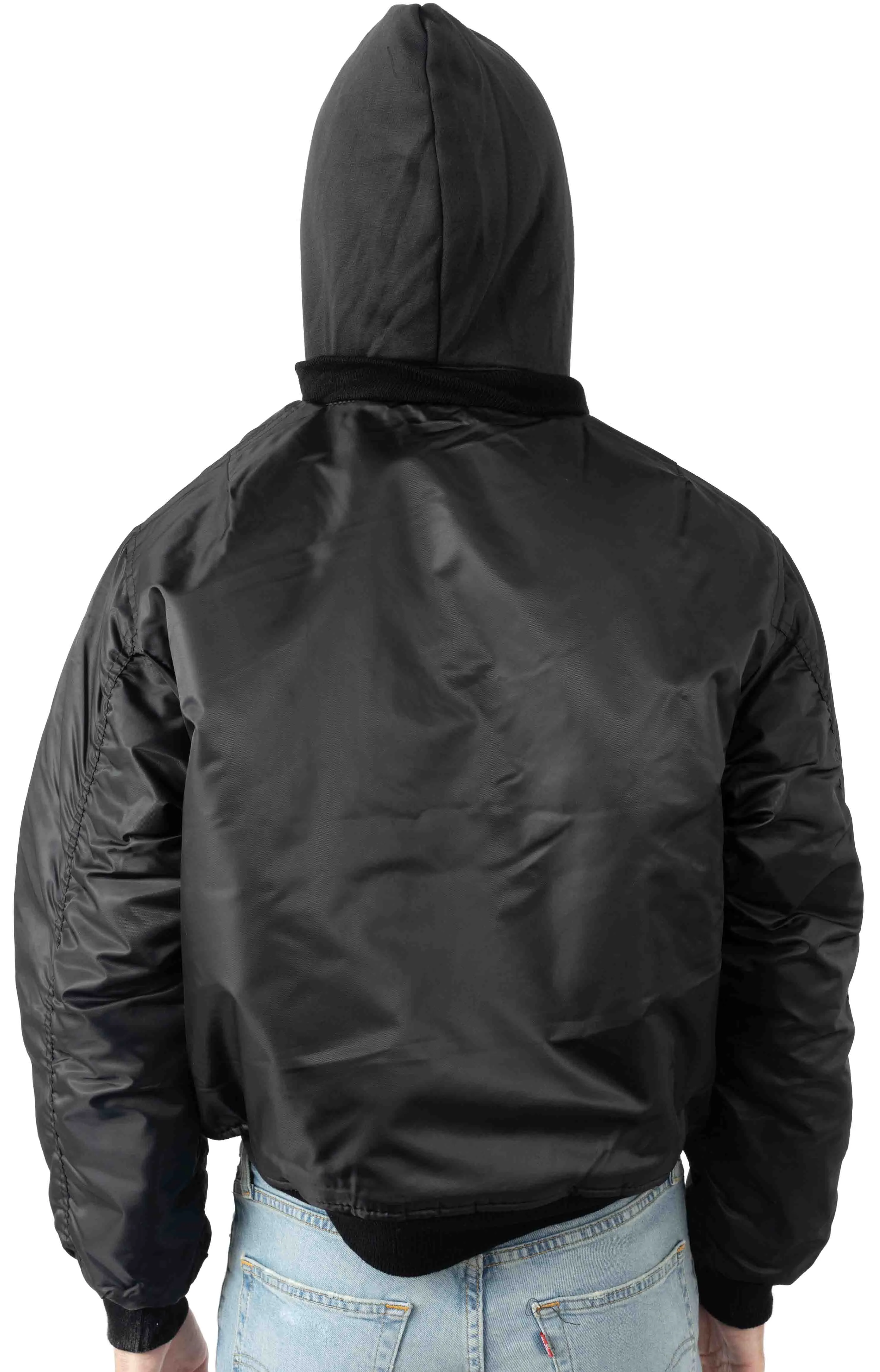 Rothco Reversible Hooded MA-1 Bomber Jacket - Black