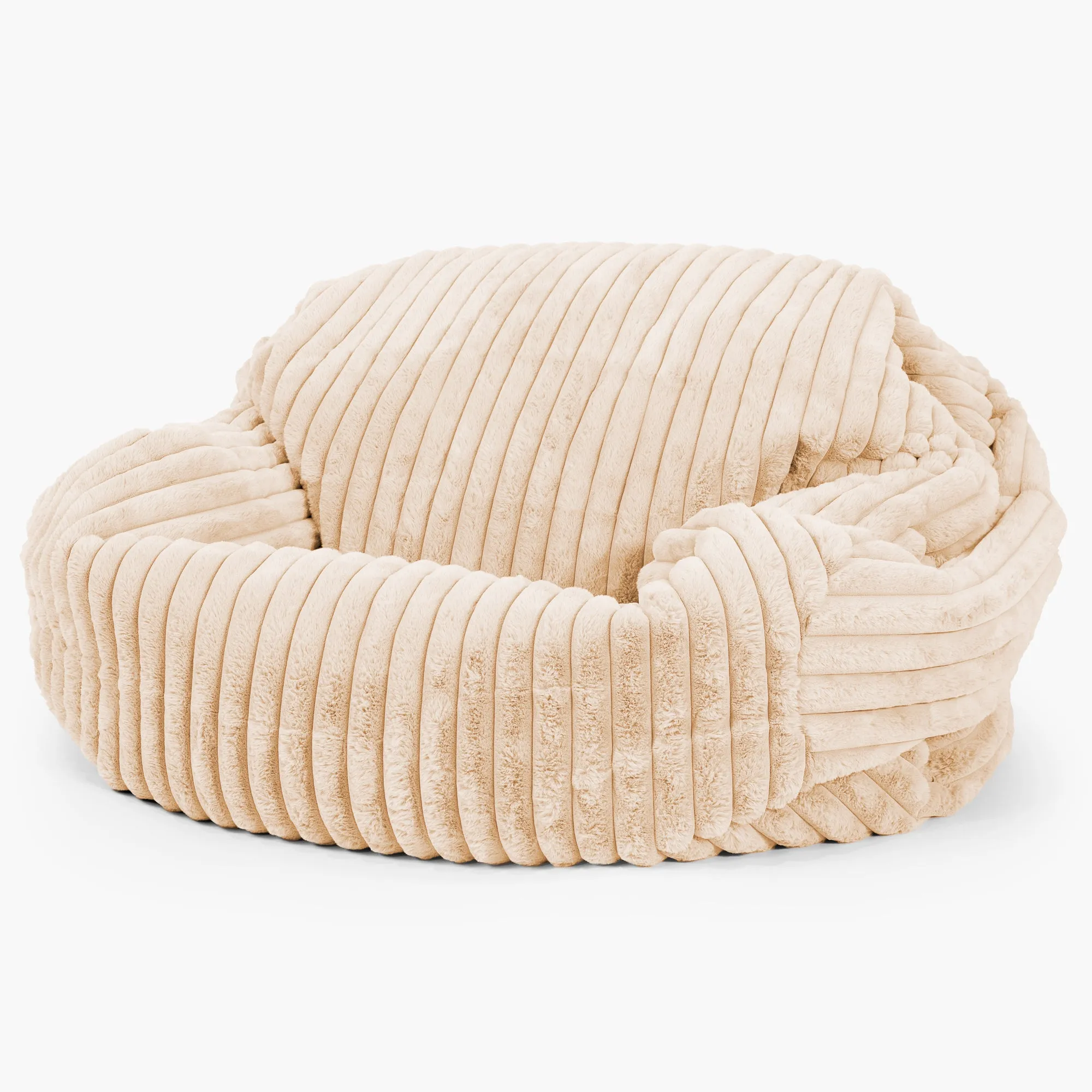 Sabine Bean Bag Sofa - Ultra Plush Cord Peach