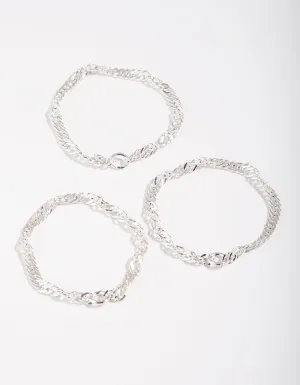 Silver Fine Chain Ring Pack