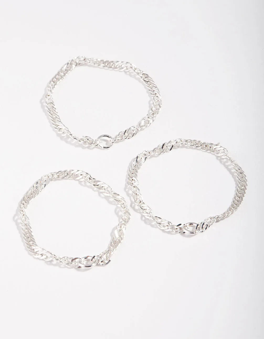 Silver Fine Chain Ring Pack