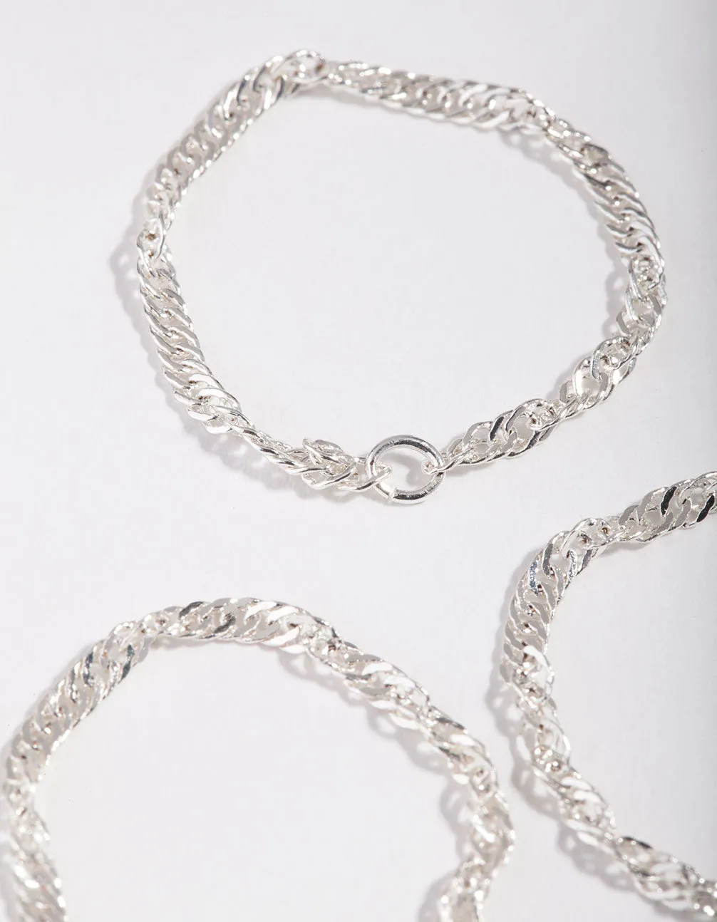 Silver Fine Chain Ring Pack