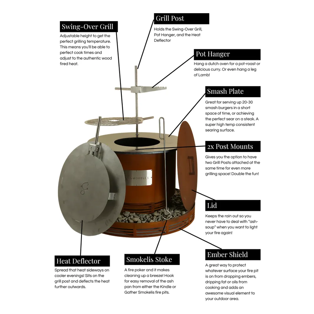 Smokelis Gather - Corten Smokeless Fire Pit